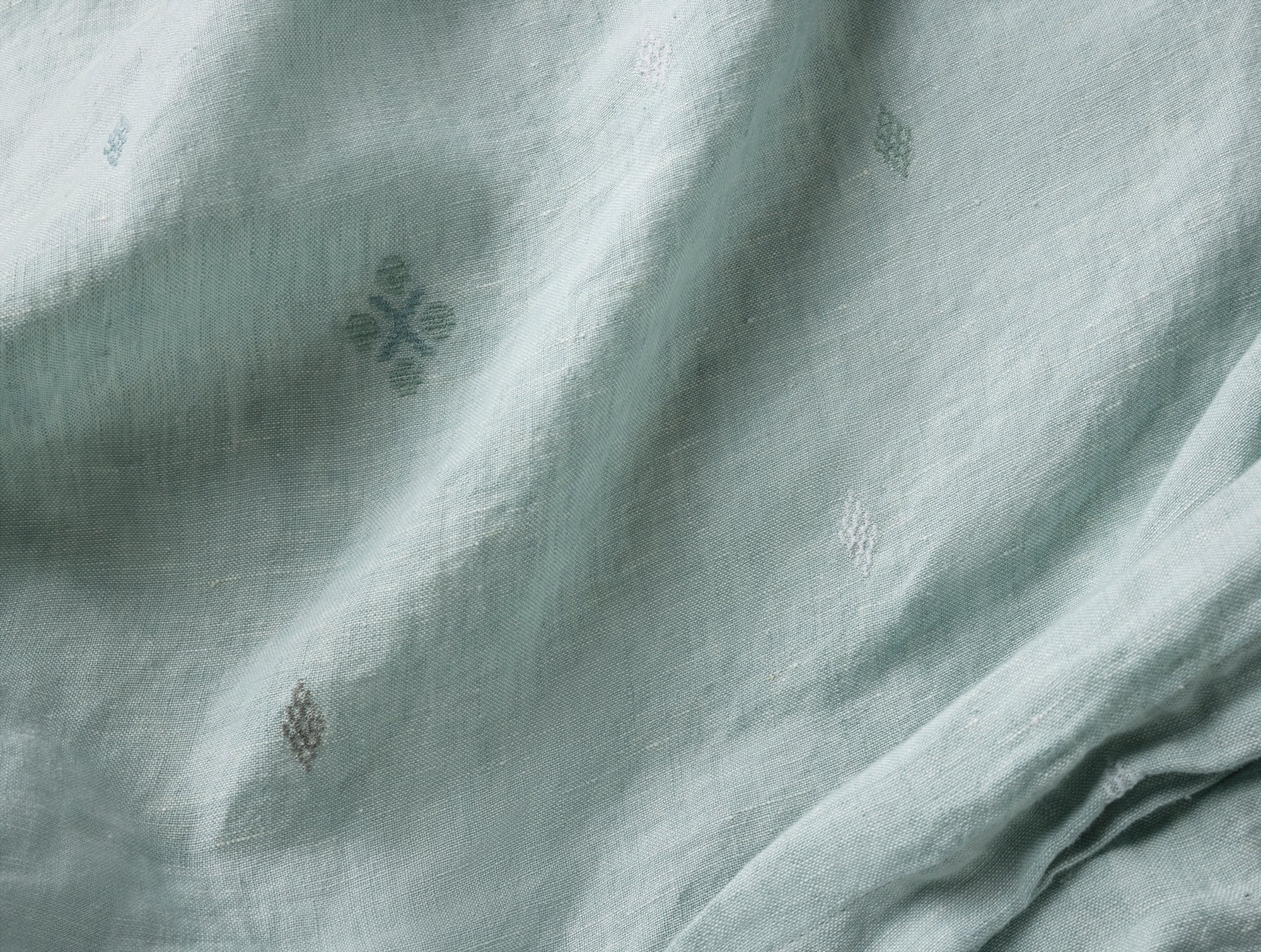 Cambria Embroidered Organic Linen Duvet Cover