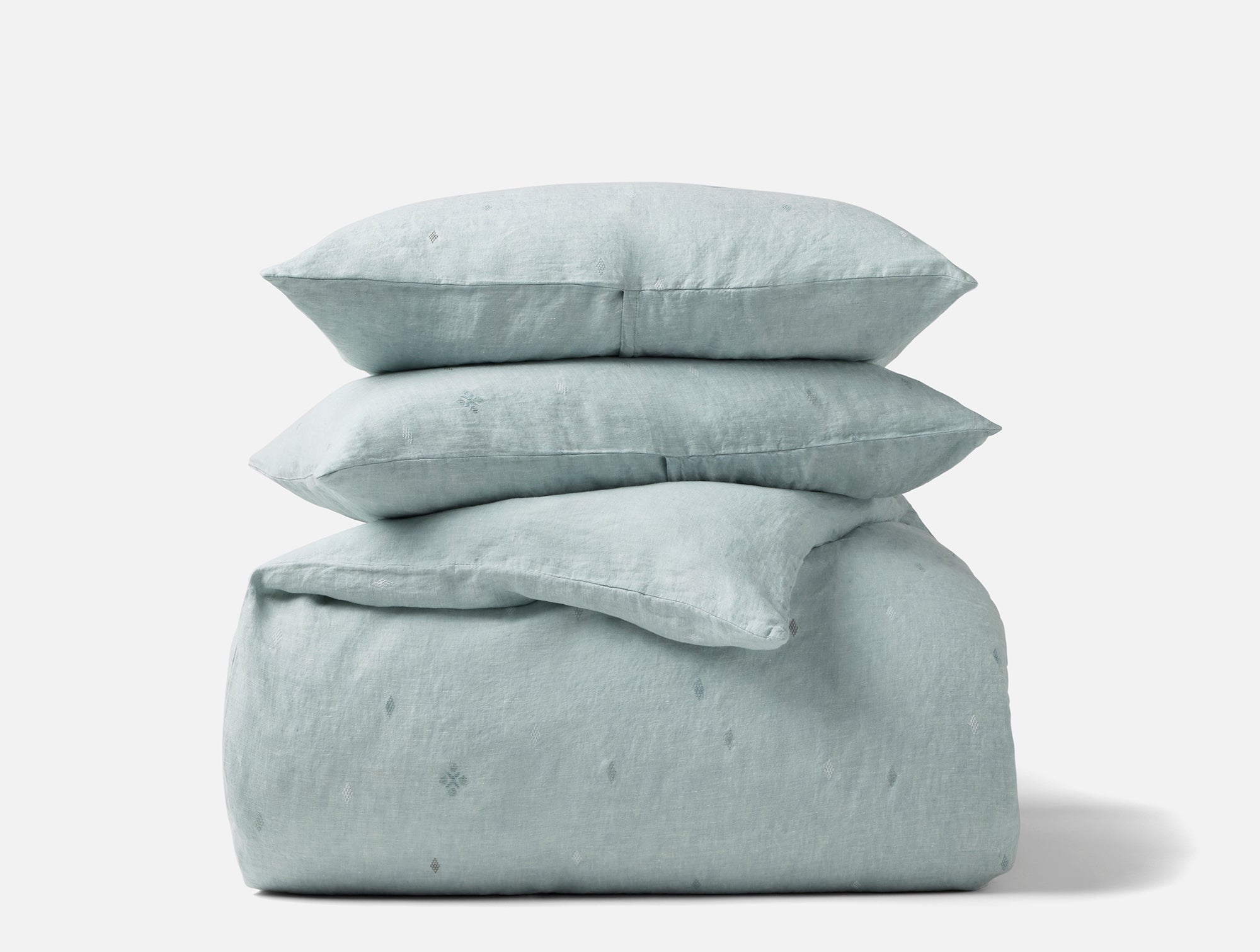 Cambria Embroidered Organic Linen Duvet Set