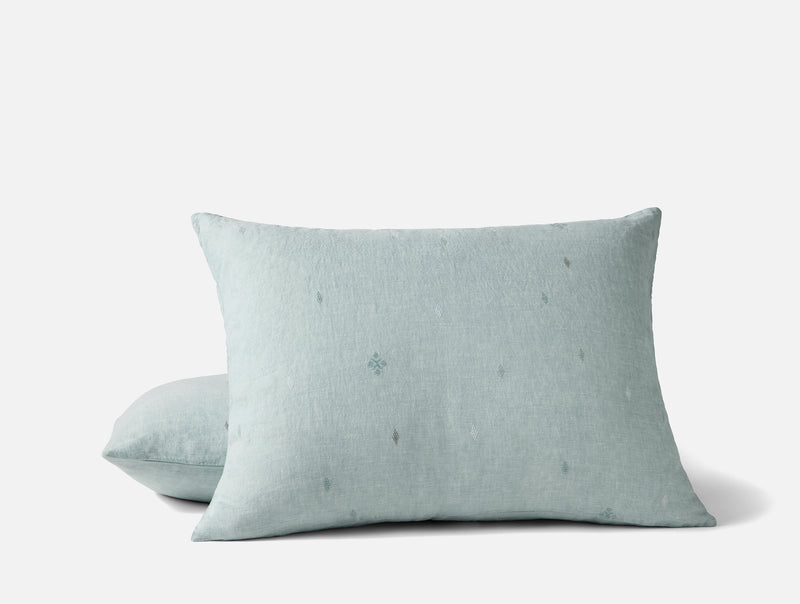 Cambria Embroidered Organic Linen Sham