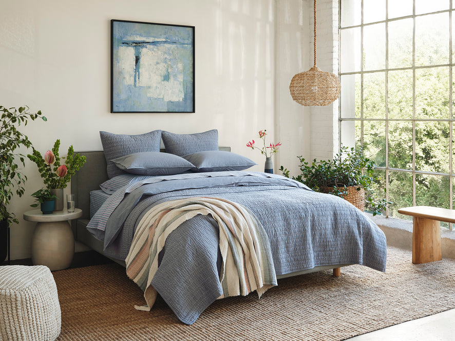 Topanga Organic Matelasse Striped Throw