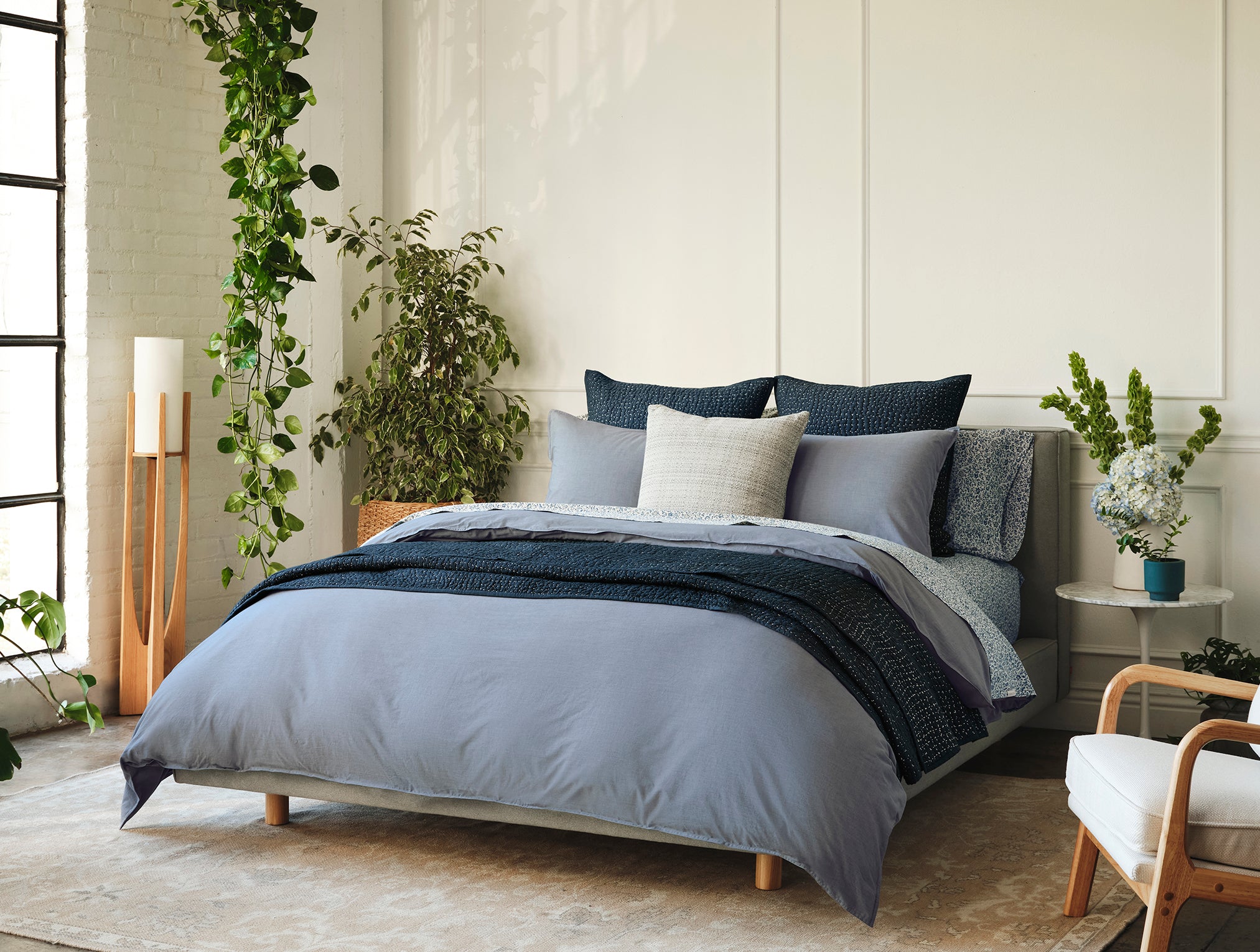 Coyuchi Crinkled Percale Duvet Cover