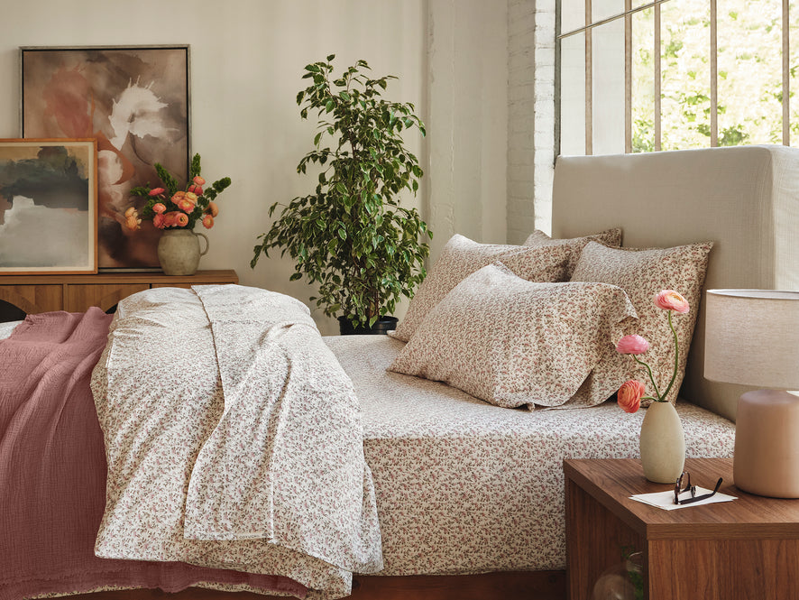Organic Print Percale Sheet Set