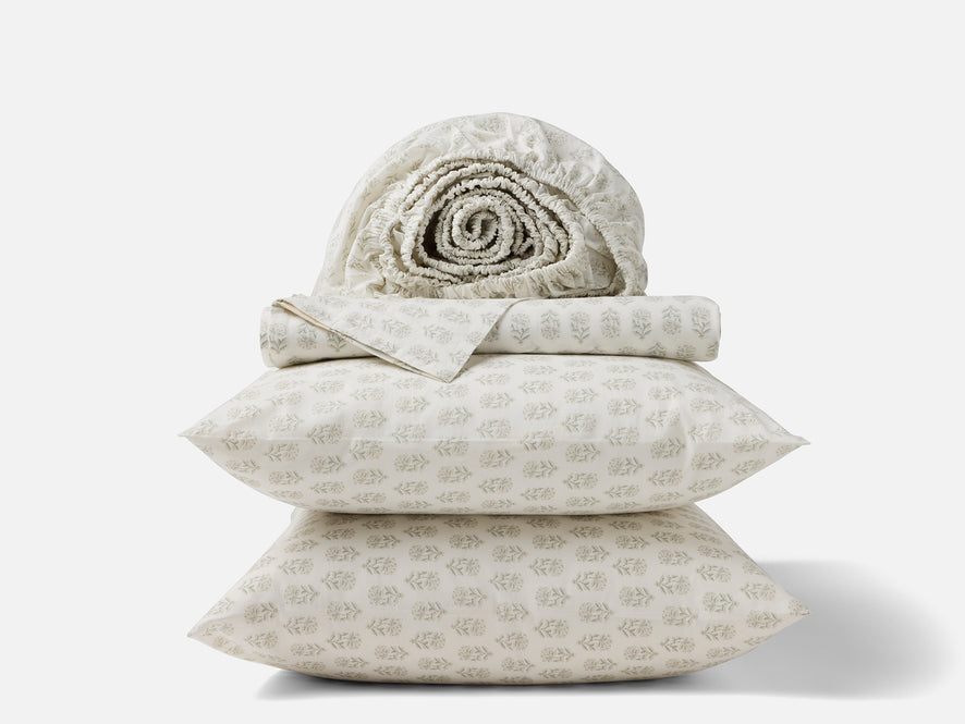 Organic Print Percale Sheet Set