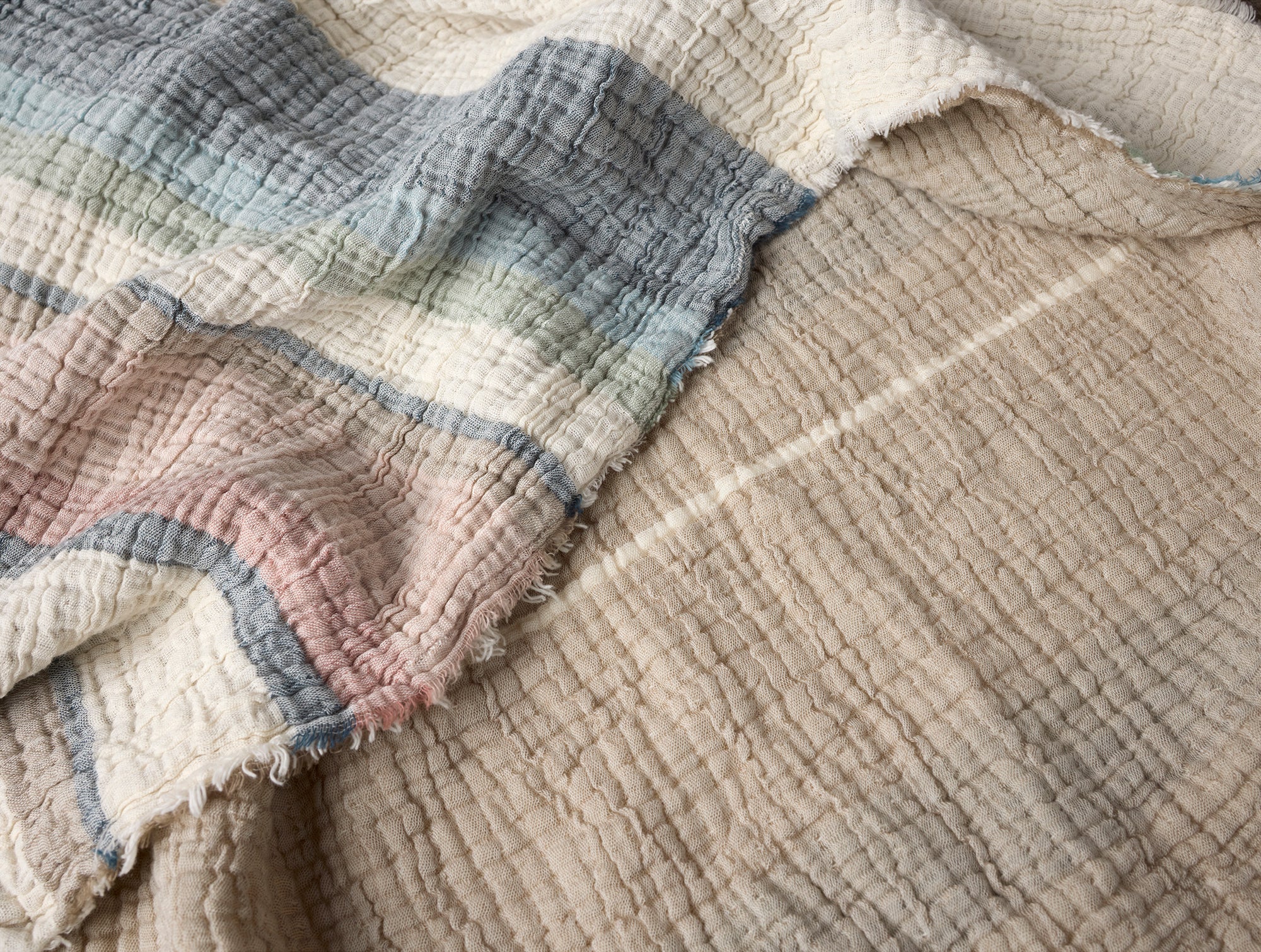 Topanga Organic Matelasse Striped Throw