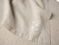 Verbena Embroidered Organic Linen Napkins, Set of 4
