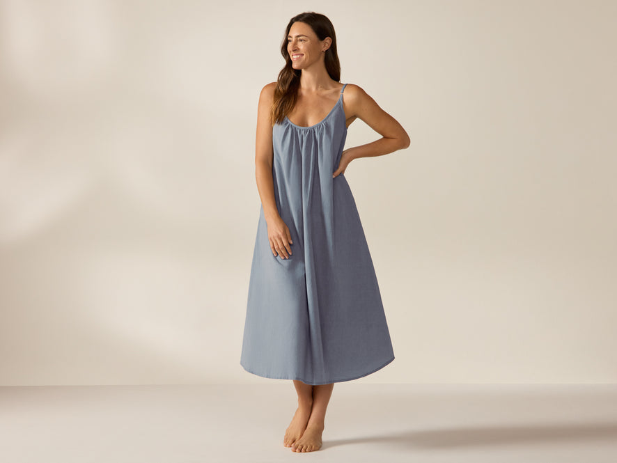 night slip dress cotton Women's The Slip Dress: White Cotton Voile