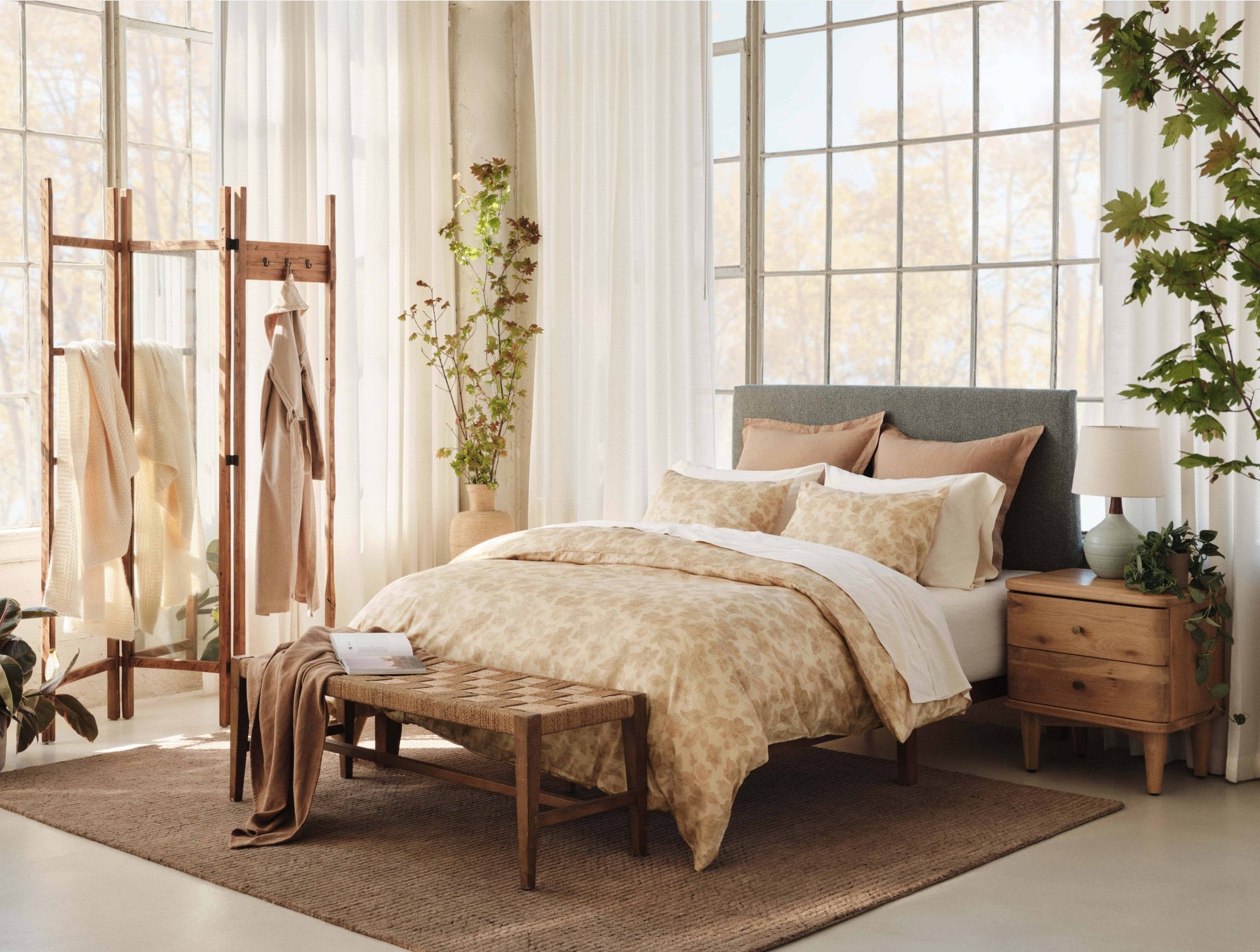 Camellia Organic Print Duvet Set