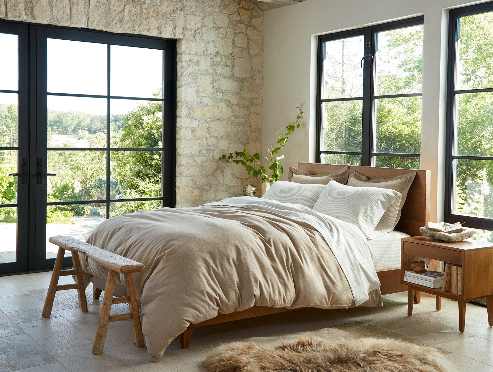 Coyuchi Flannel Duvet Cover - Thumbnail 2