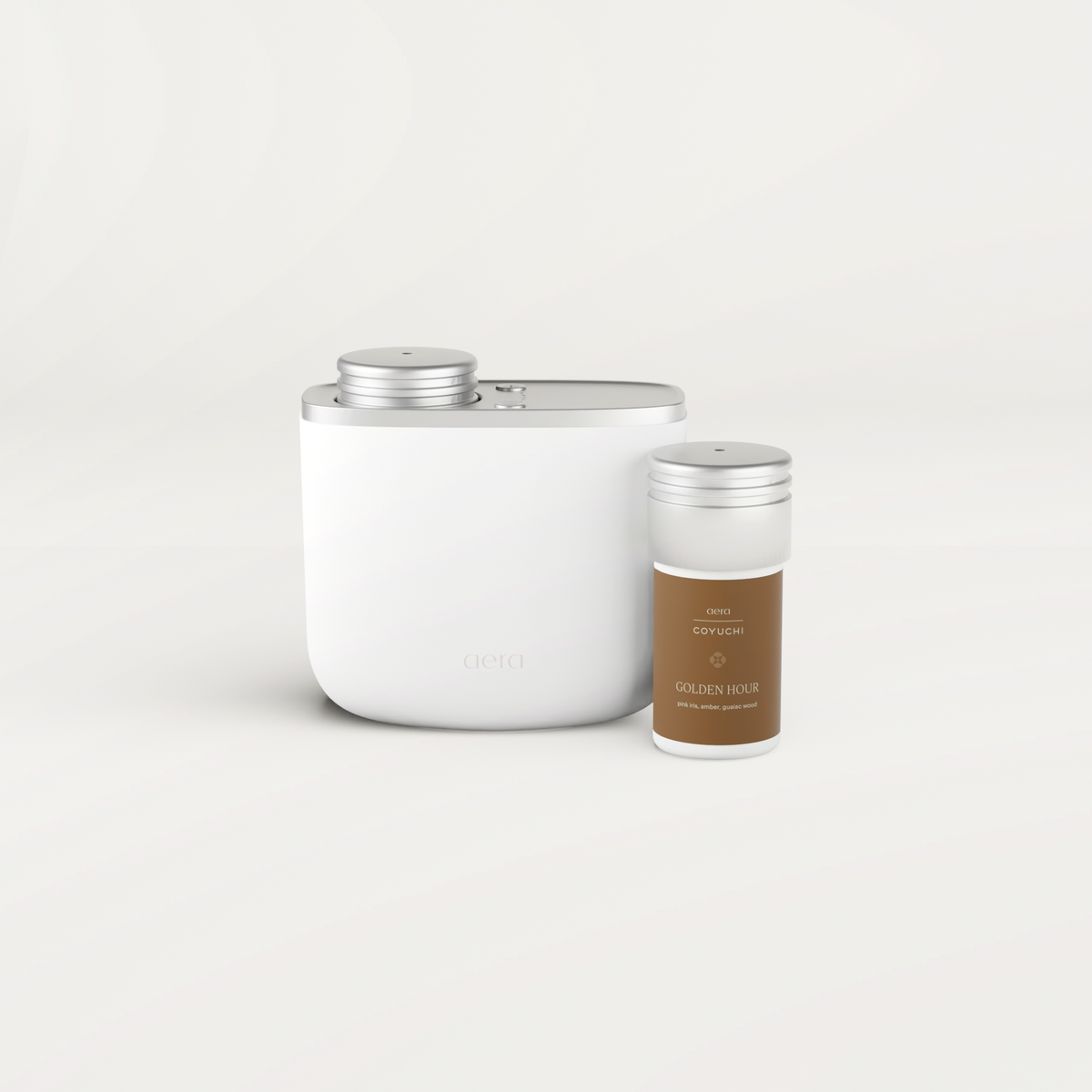 Aera Mini Diffuser and Golden Hour Fragrance Capsule