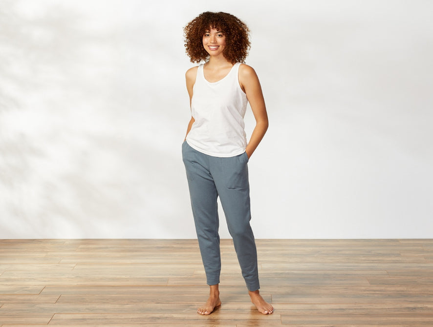 Women's Dillon Organic French Terry Jogger | Aqua