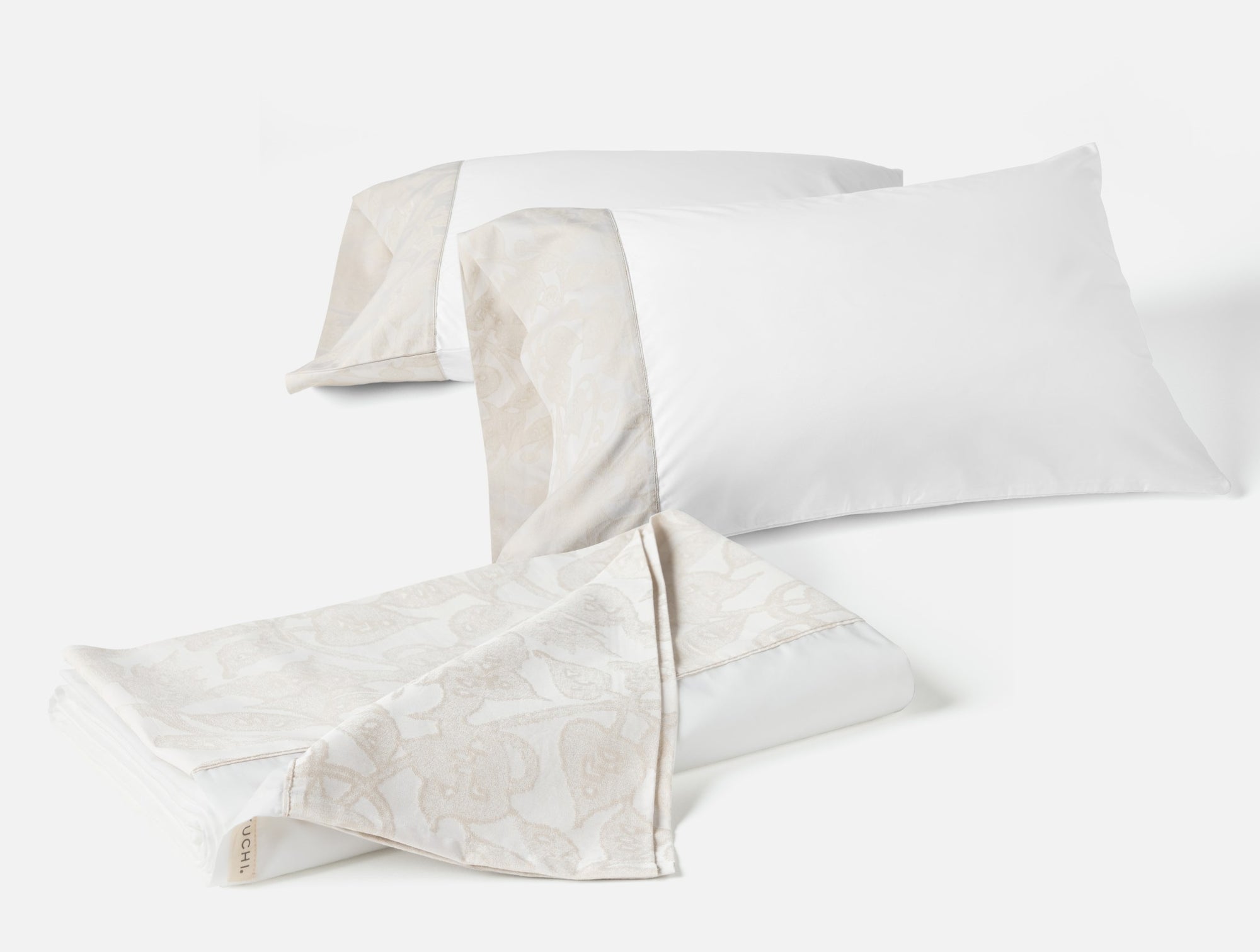 Heritage Organic Percale Jacquard Border Minimalist Sheet Bundle