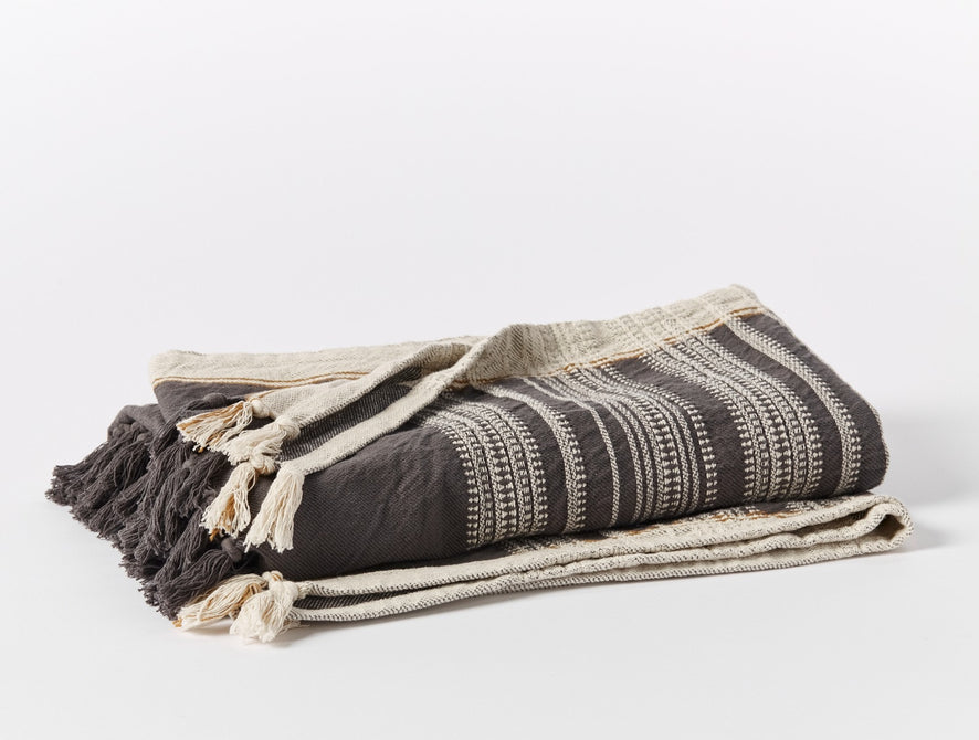 Inyo Organic Dobby Throw | Shadow