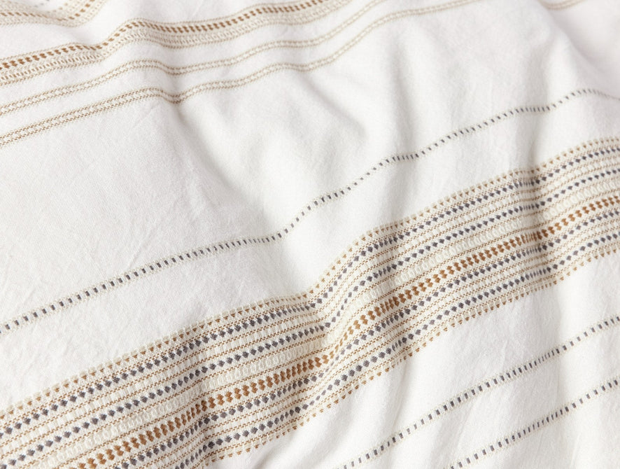 Lobos Organic Duvet Cover | Soft White w/Hazel