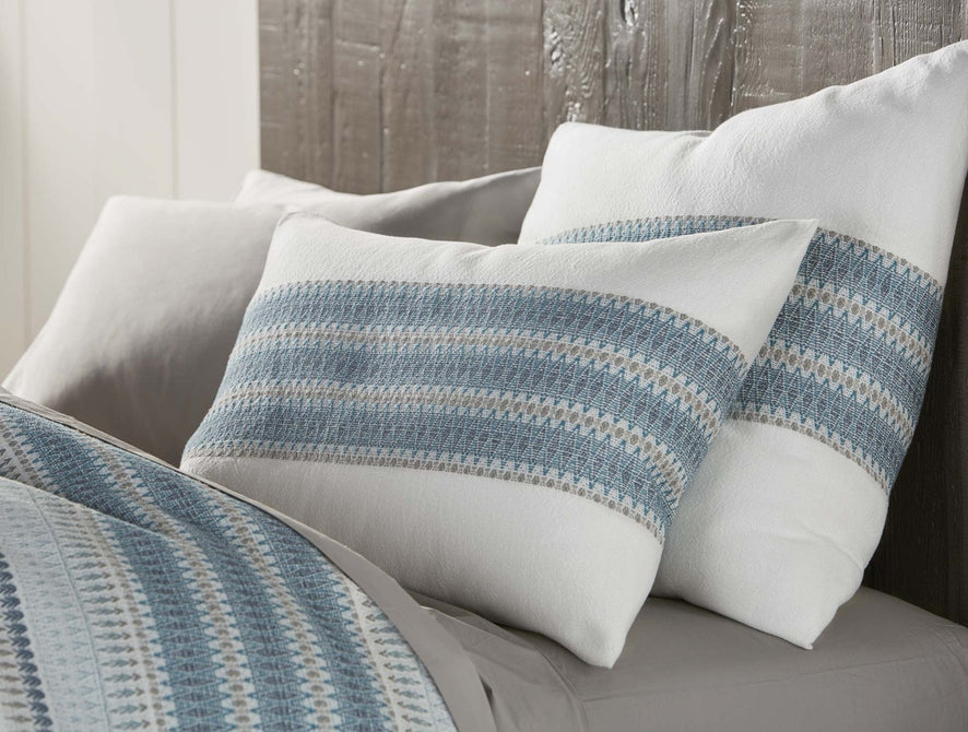 Lost Coast Organic Duvet Cover | Marine w/Grays