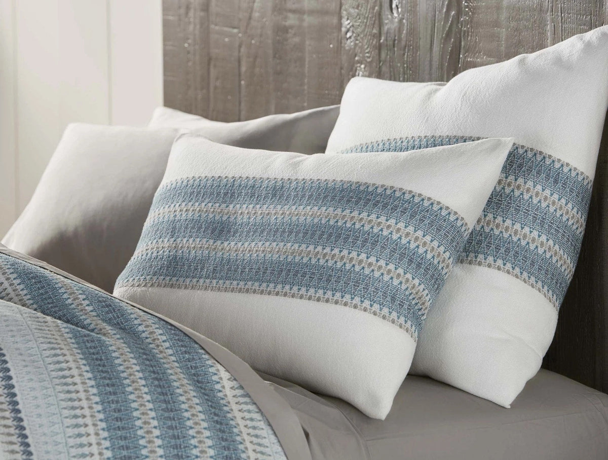 Lost Coast Organic Pillow Shams Marine w/Grays - Renewed