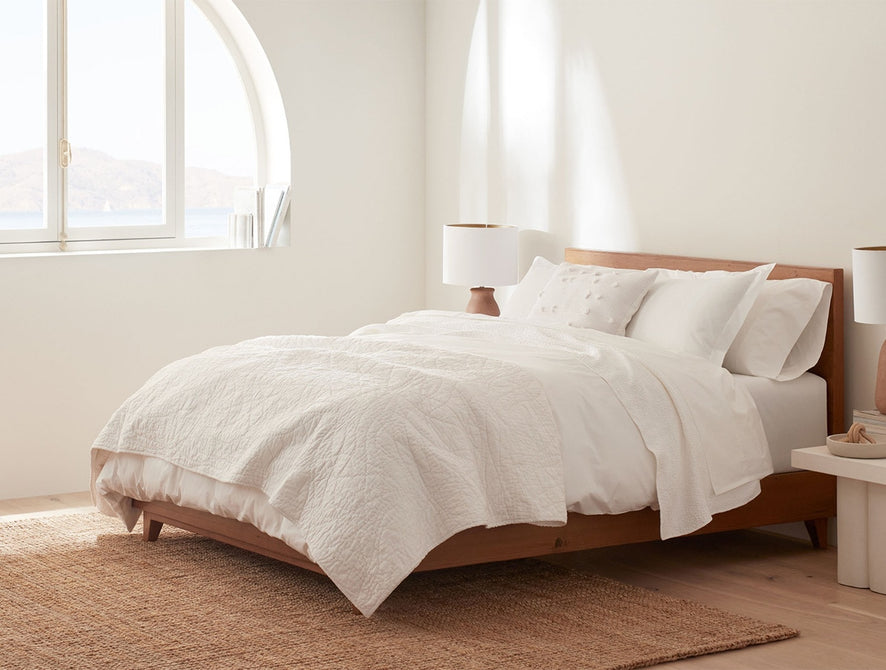 Manzanita Organic Handstitched Quilt | Steel Blue