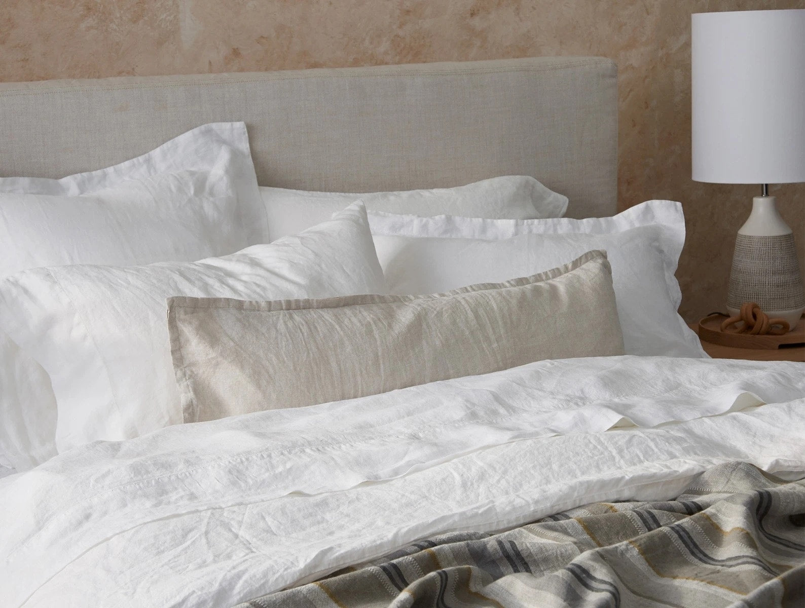 Organic Relaxed Linen Lumbar Pillow Cover 