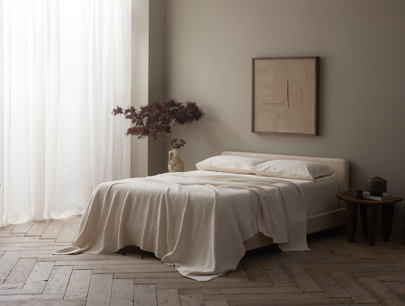 Cascade Organic Matelasse Blanket Set