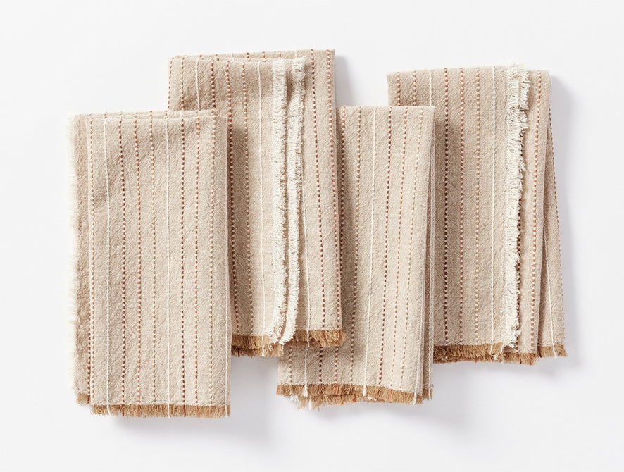 Fringe Stripe Organic Napkin, Set of 4 | Hazel