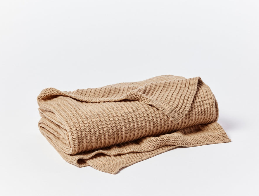 Madrone Knit Organic Throw | Coyuchi Cotton