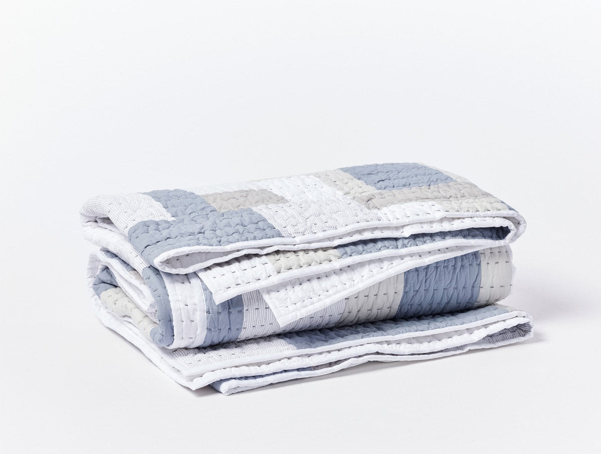 Seascape Patchwork Organic Quilt - Renewed