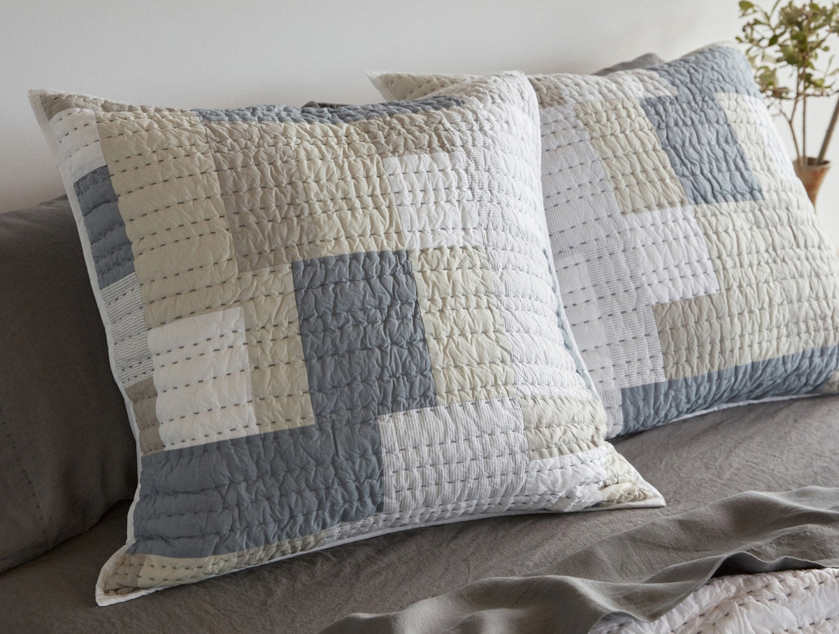 Seascape Patchwork Organic Quilt - Renewed
