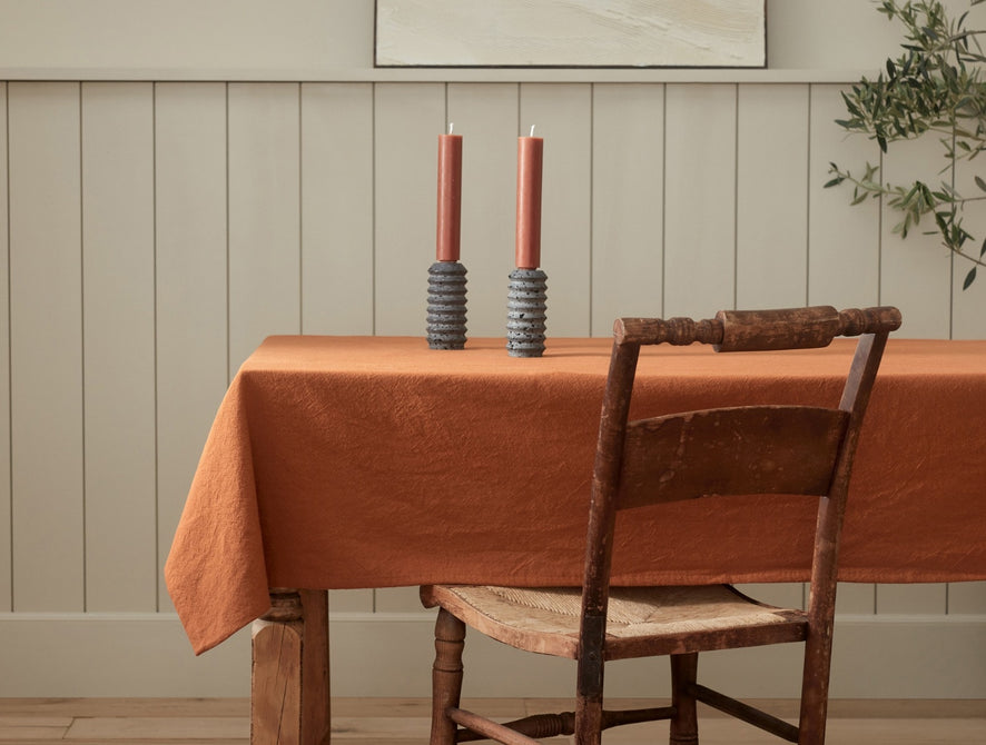 Sonoma Textured Organic Tablecloth | Rust