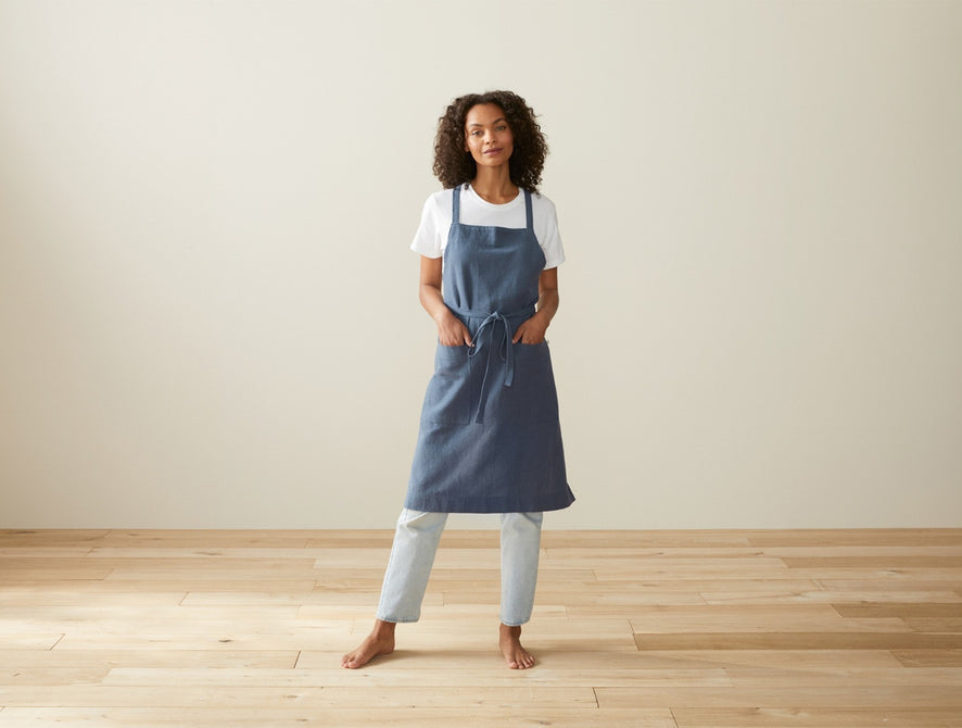 Sonoma Textured Organic Apron | Blue Jay