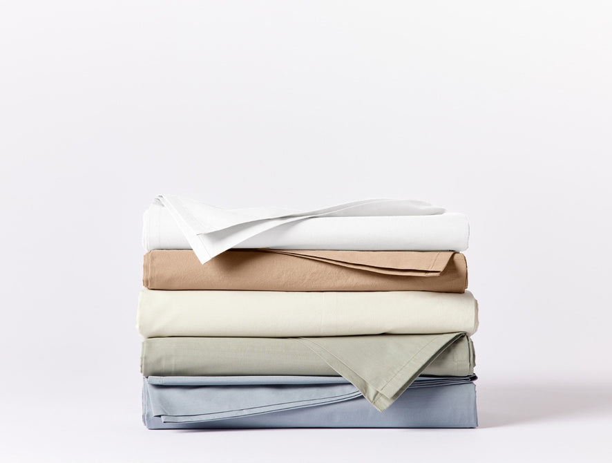300 Thread Count Organic Percale Swatch | Steel Blue