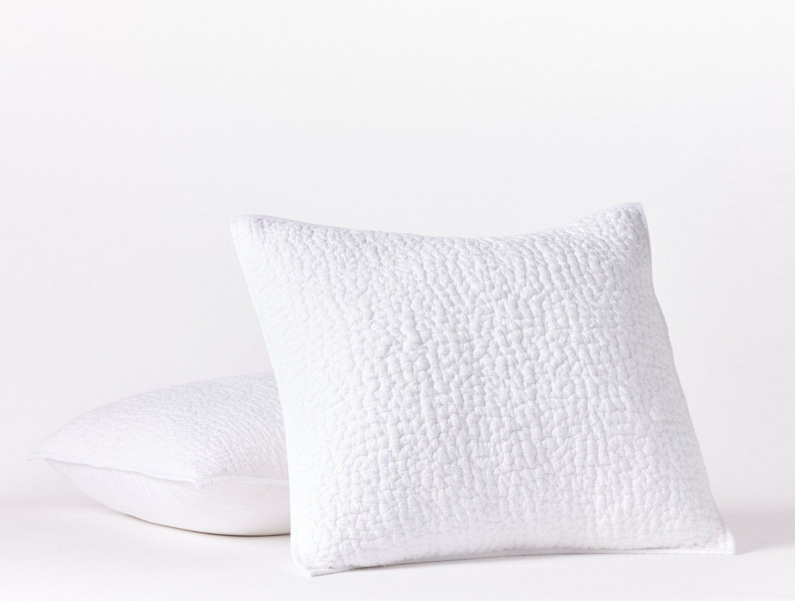 Pebbled Handstitched Organic Sham - Slate