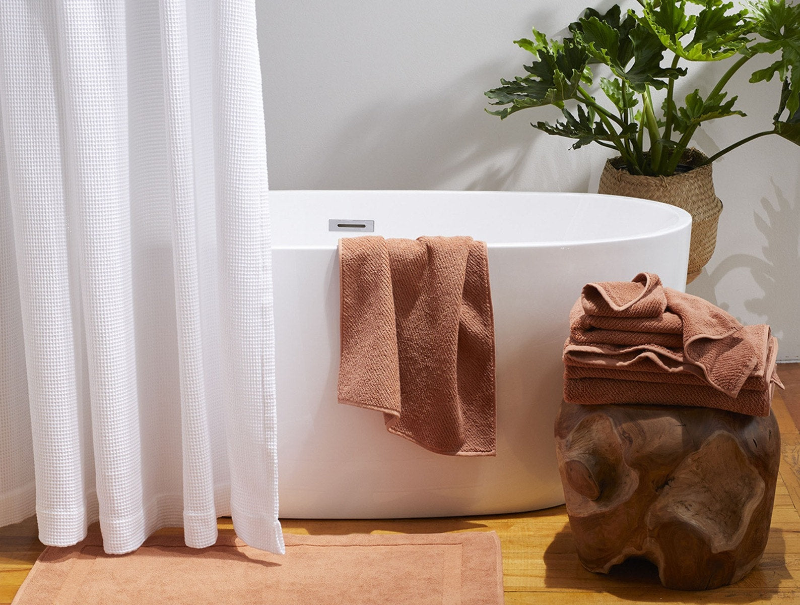Coyuchi Waffle Shower Curtain - Thumbnail 2