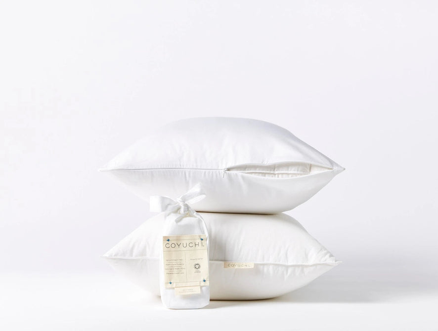 Down Feather Pillows + Protectors Set