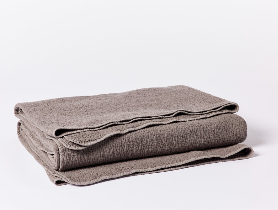 Cascade Organic Matelasse Blanket  | Morel