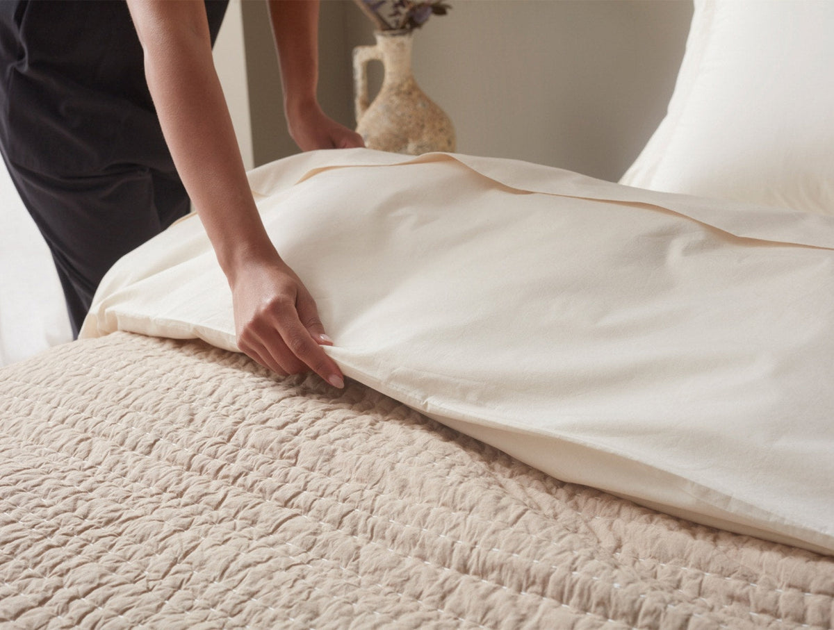 Channel Handstitched Organic Quilt - Renewed