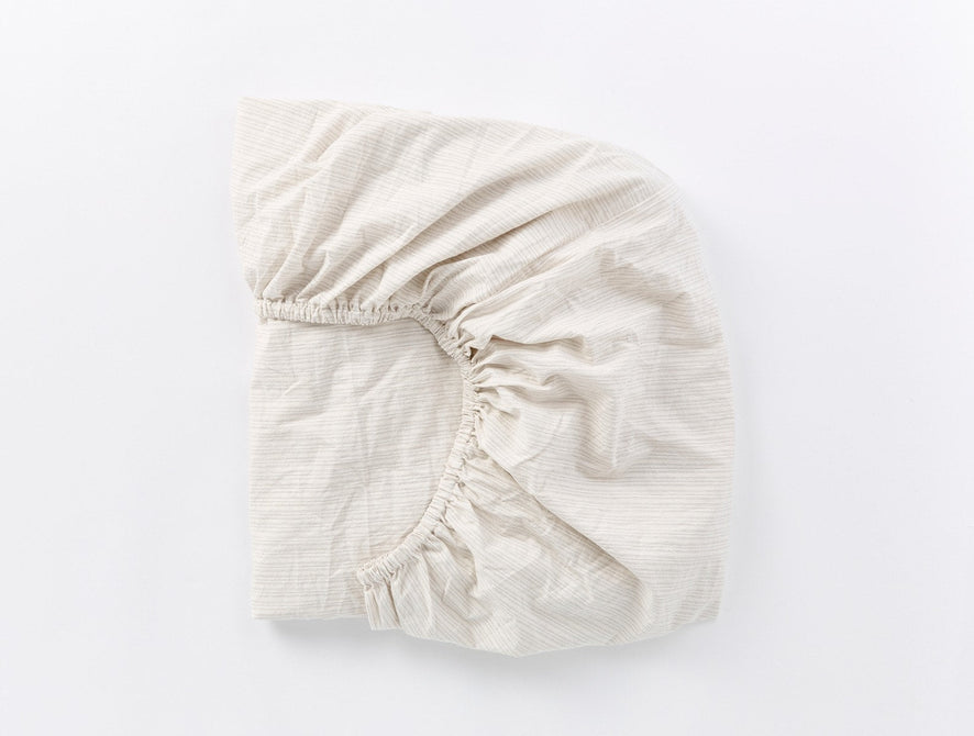 Organic Crinkled Percale™ Sheets | Undyed w/Indigo-Mid Gray