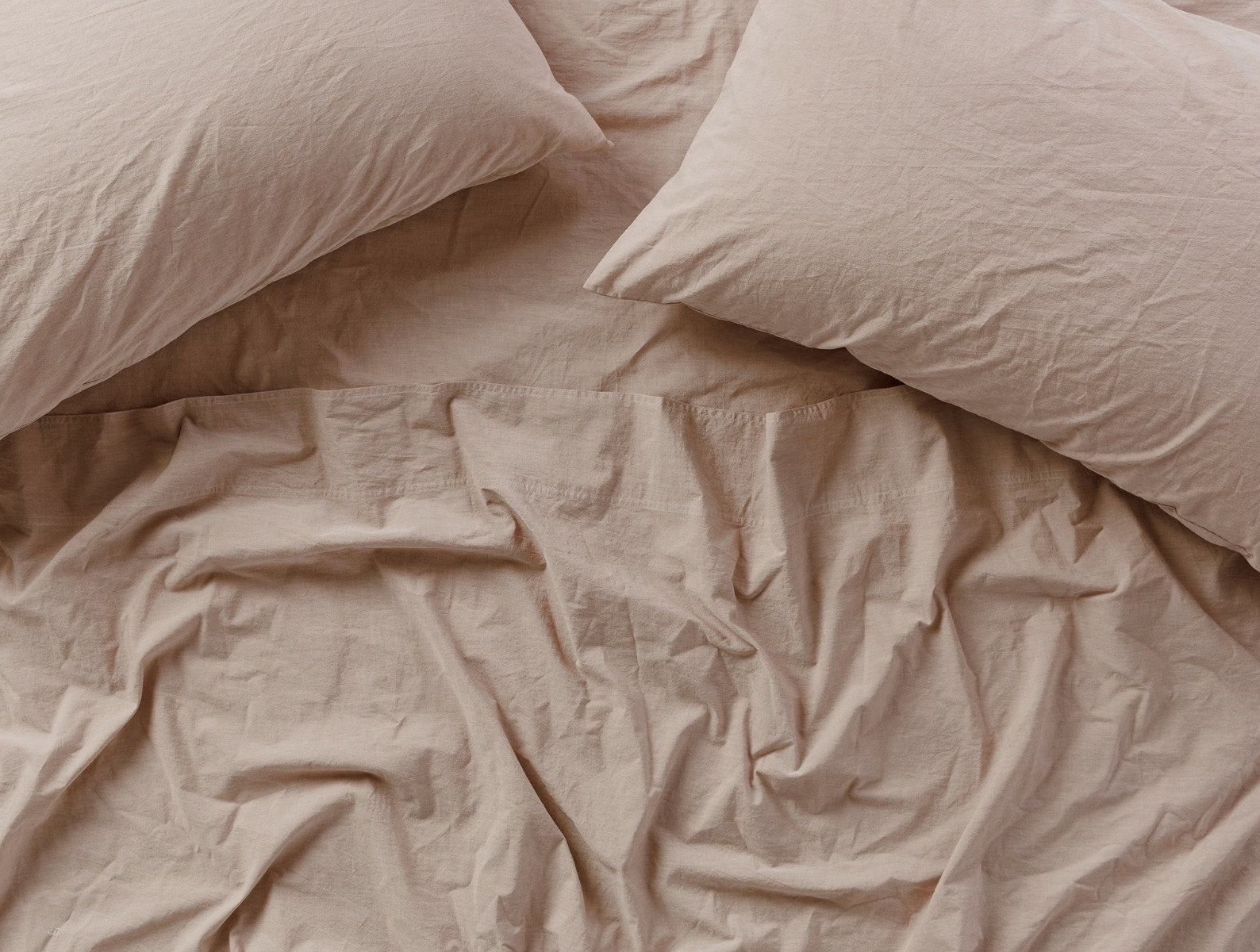 Organic Crinkled Percale™ Fitted Sheet - Hazel Chambray, King