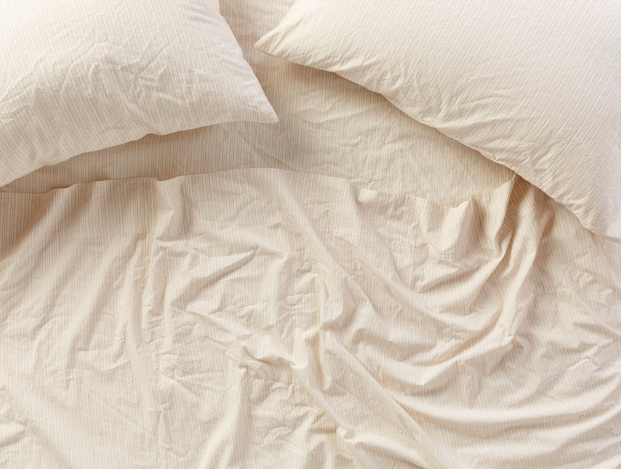 Organic Crinkled Percale™ Sheets | Undyed w/Hazel-Rosehip