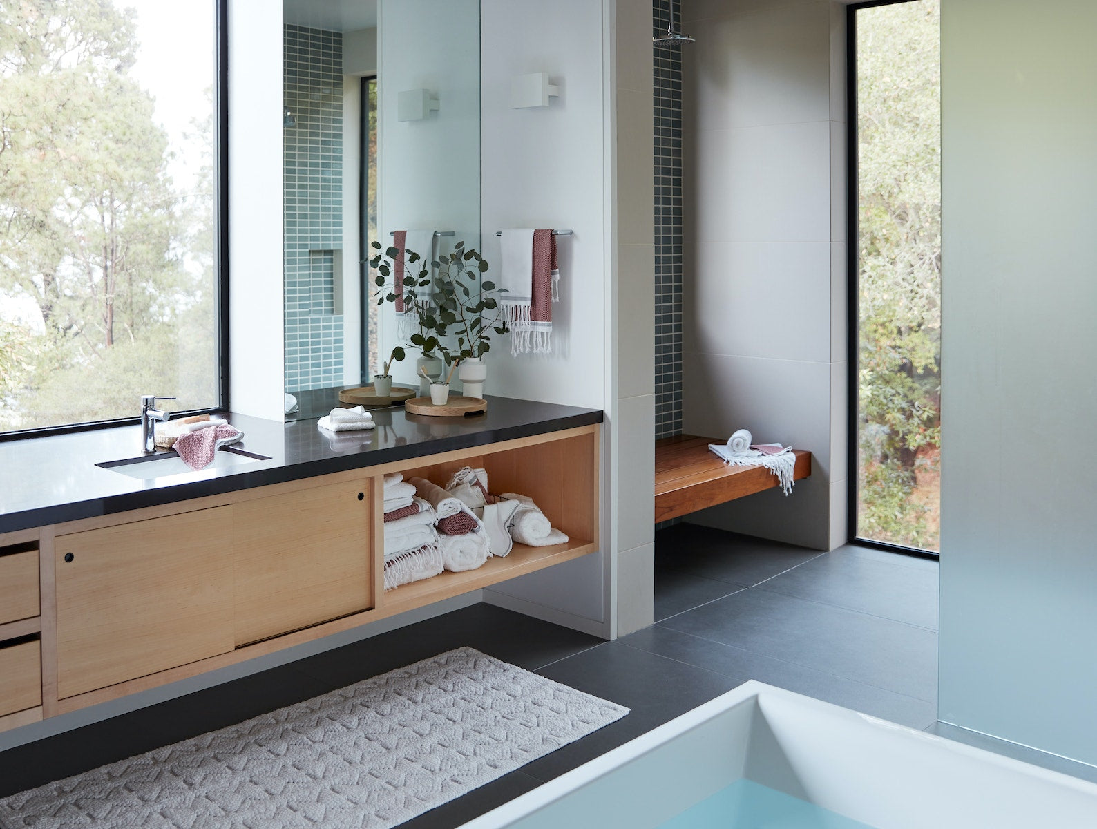 Mosaic Canyon Organic Bath Rug - Renewed