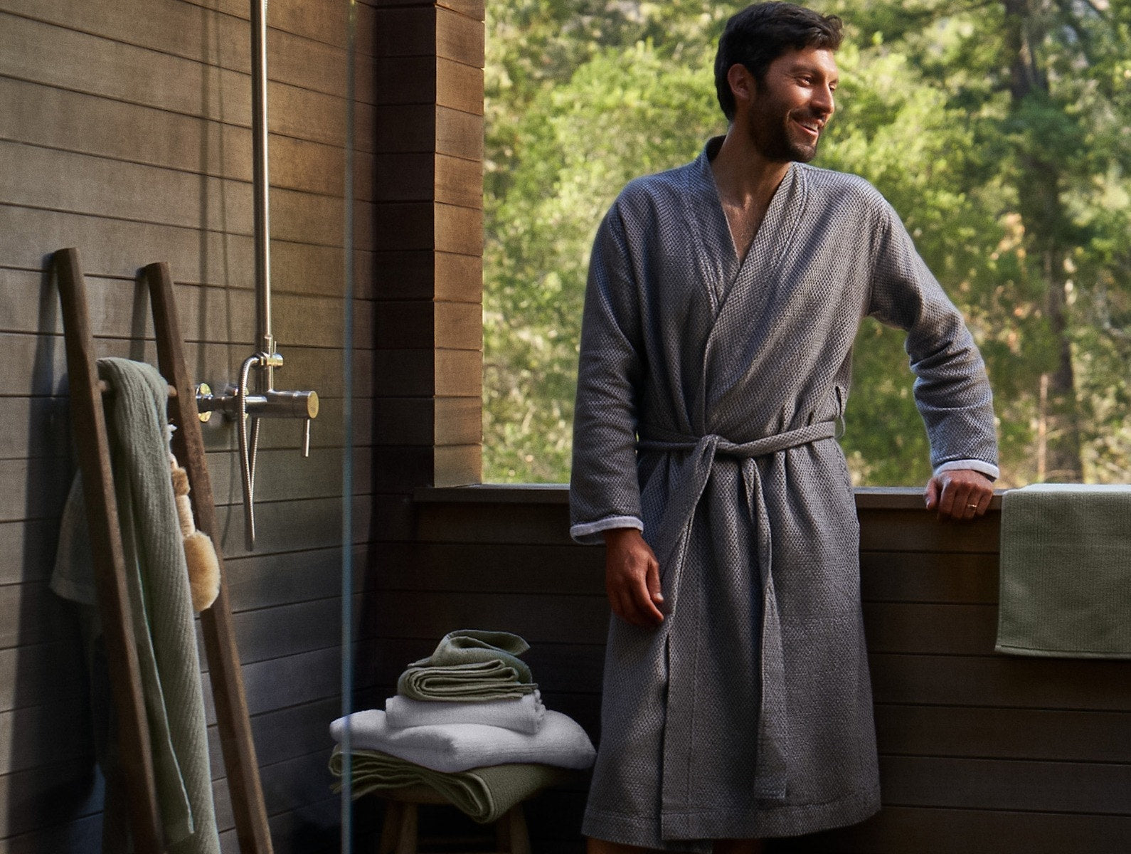 Unisex Mediterranean Organic Modern Robe - Renewed