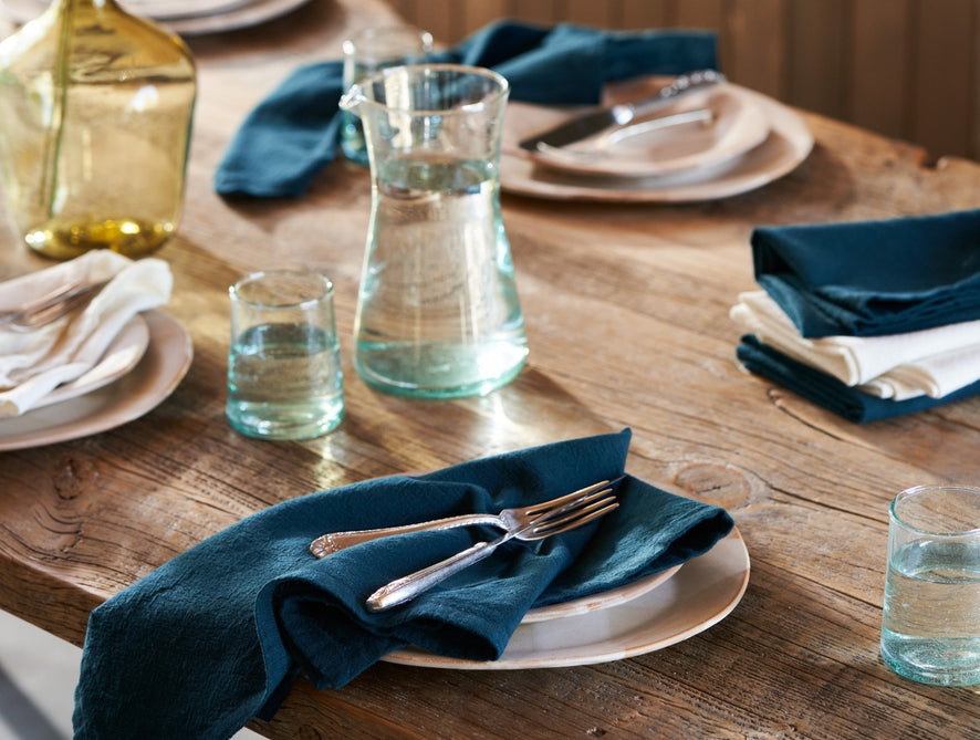 Sonoma Textured Organic Napkins | Deep Ocean