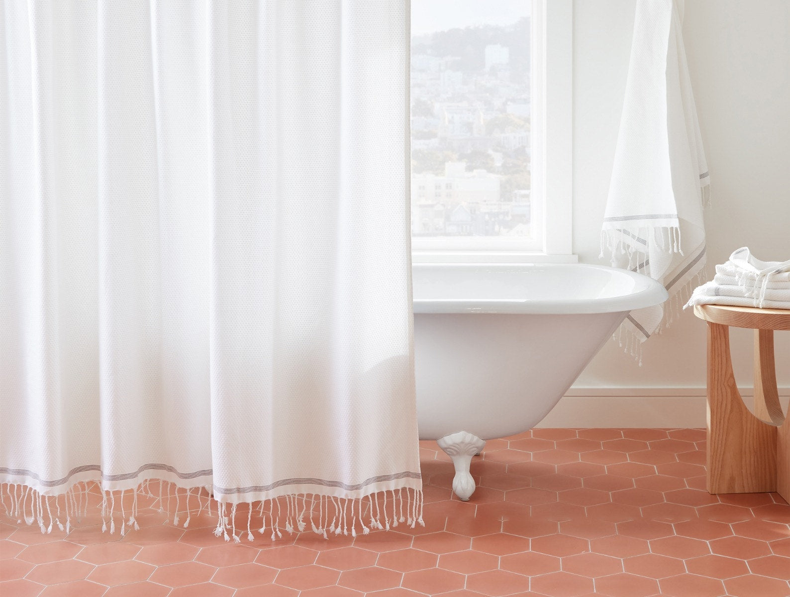 Mediterranean Organic Shower Curtain  
