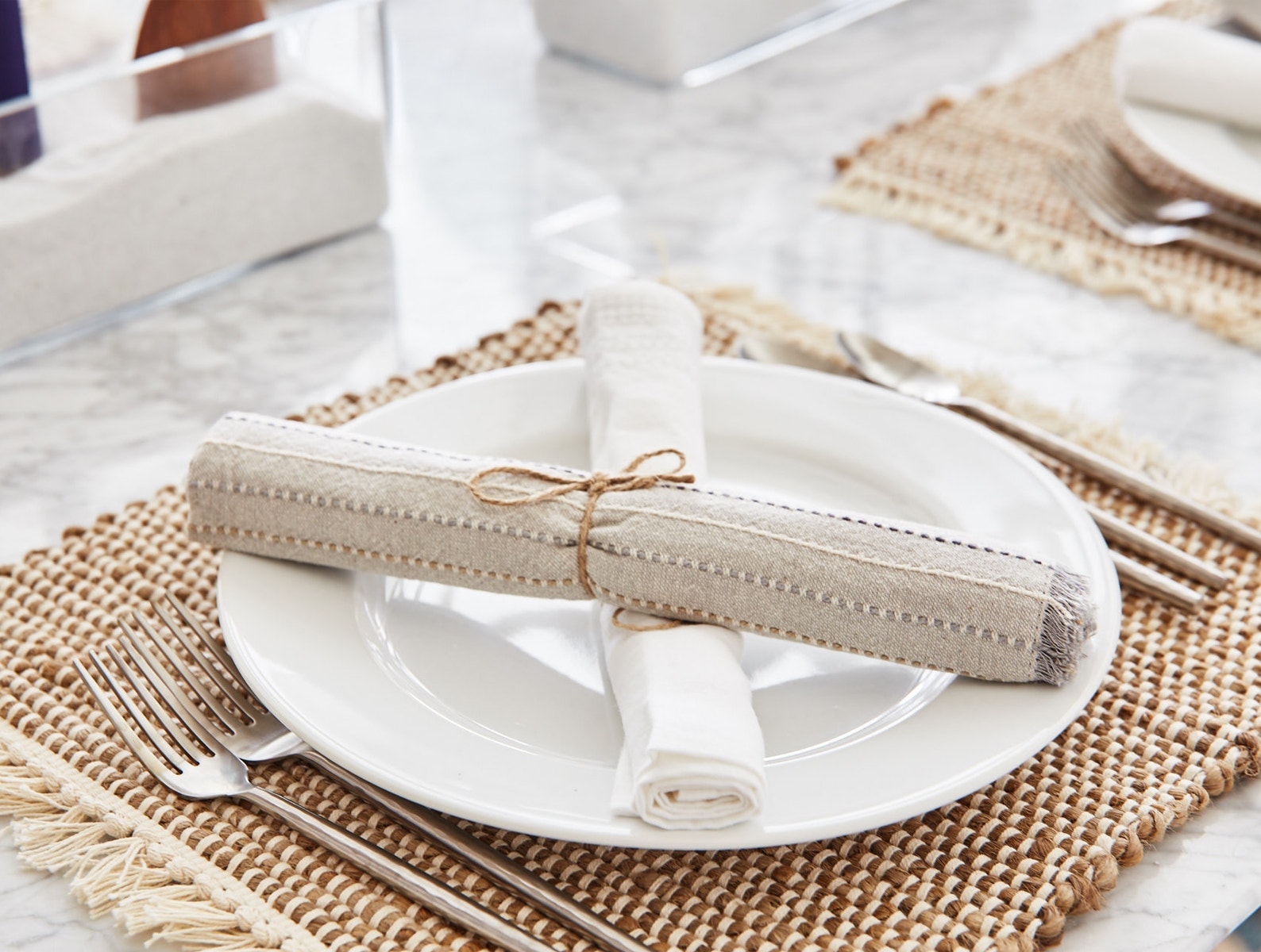 Fringe Stripe Organic Napkin, Set of 4 