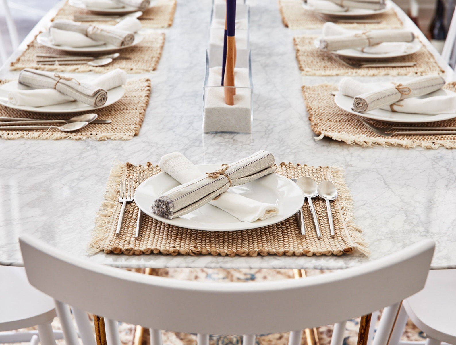 Fringe Stripe Organic Napkins, Set of 4 