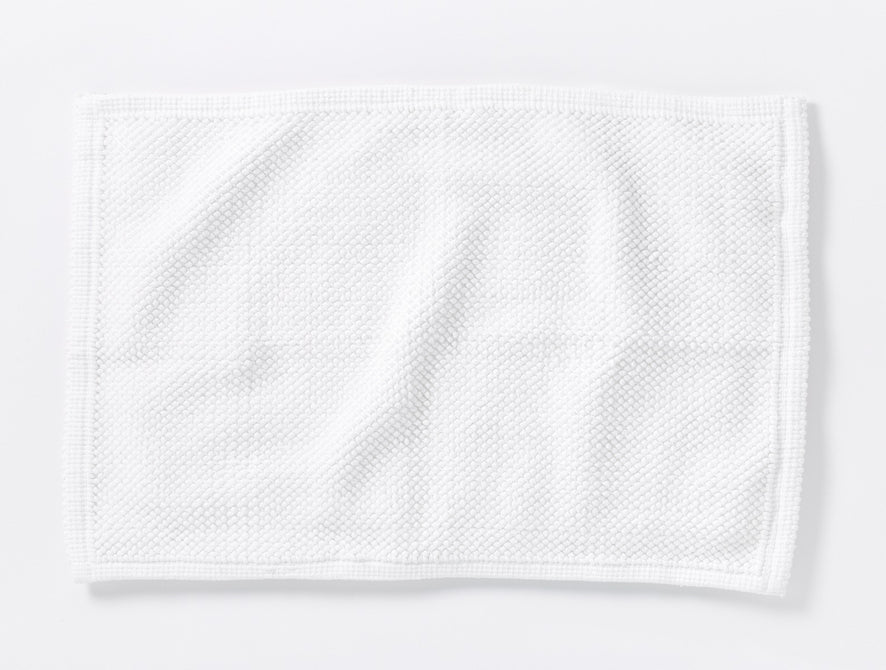 Pebbled Organic Bath Rug | Alpine White 