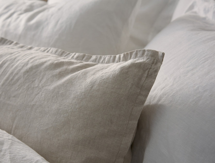 Organic Relaxed Linen Lumbar Pillow Cover | Natural Chambray