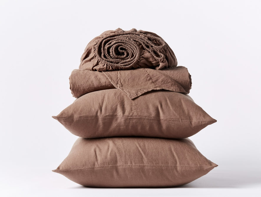 Organic Relaxed Linen Sheet Set | Redwood
