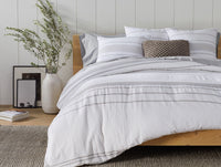 Rippled Stripe Organic Duvet Cover 