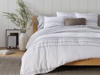 Rippled Stripe Organic Duvet Cover