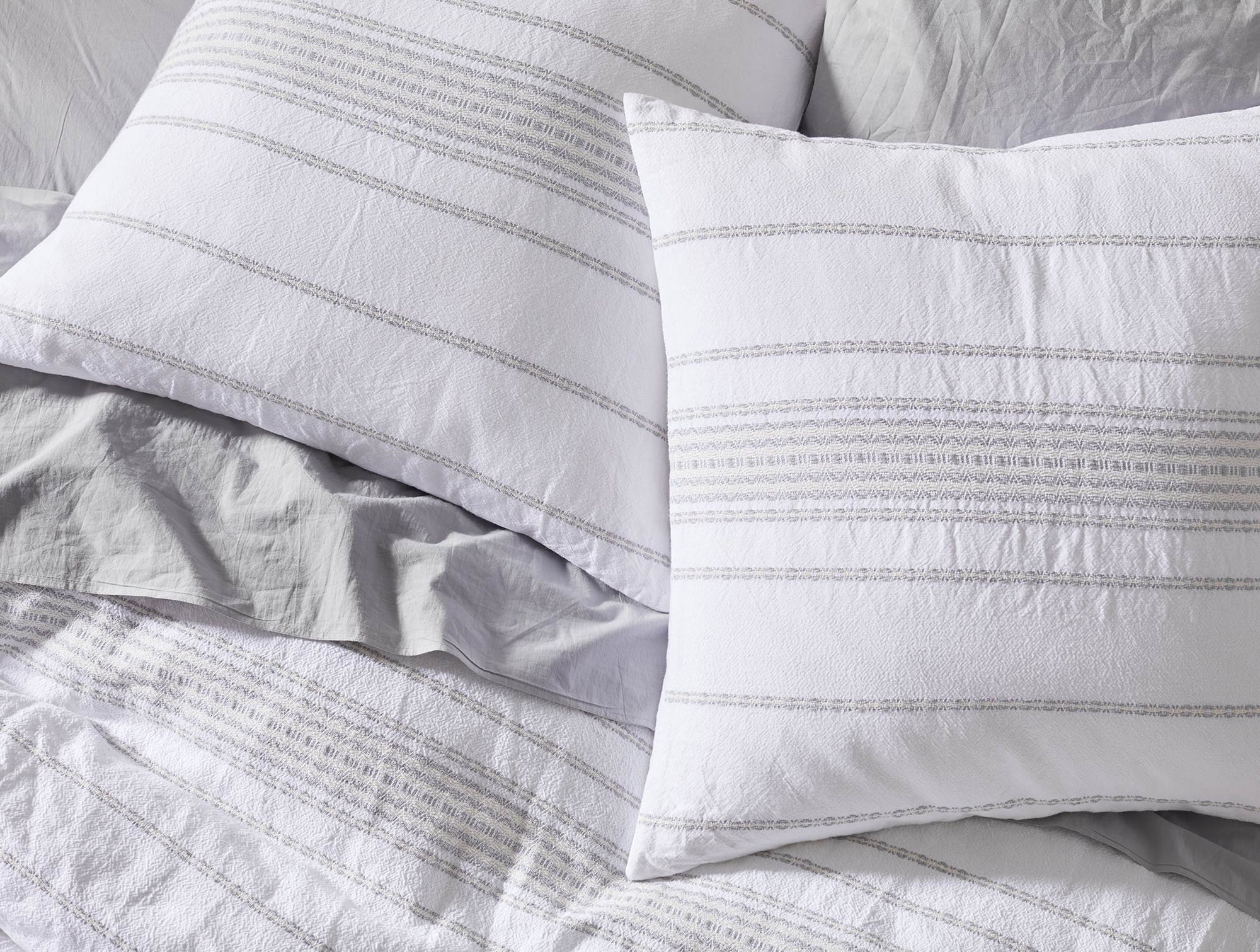 Rippled Stripe Organic Duvet Cover 