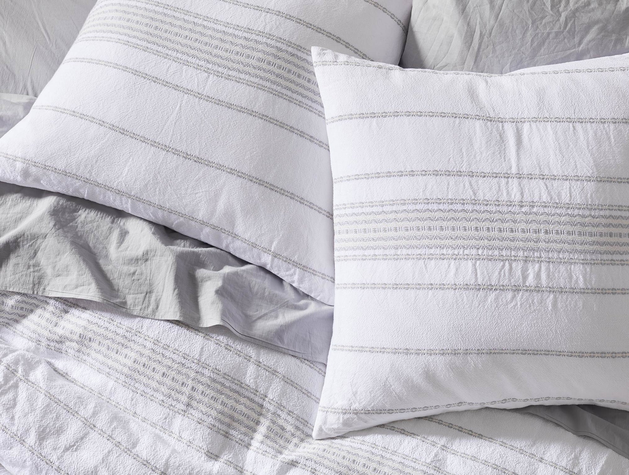 Rippled Stripe Organic Shams - Renewed